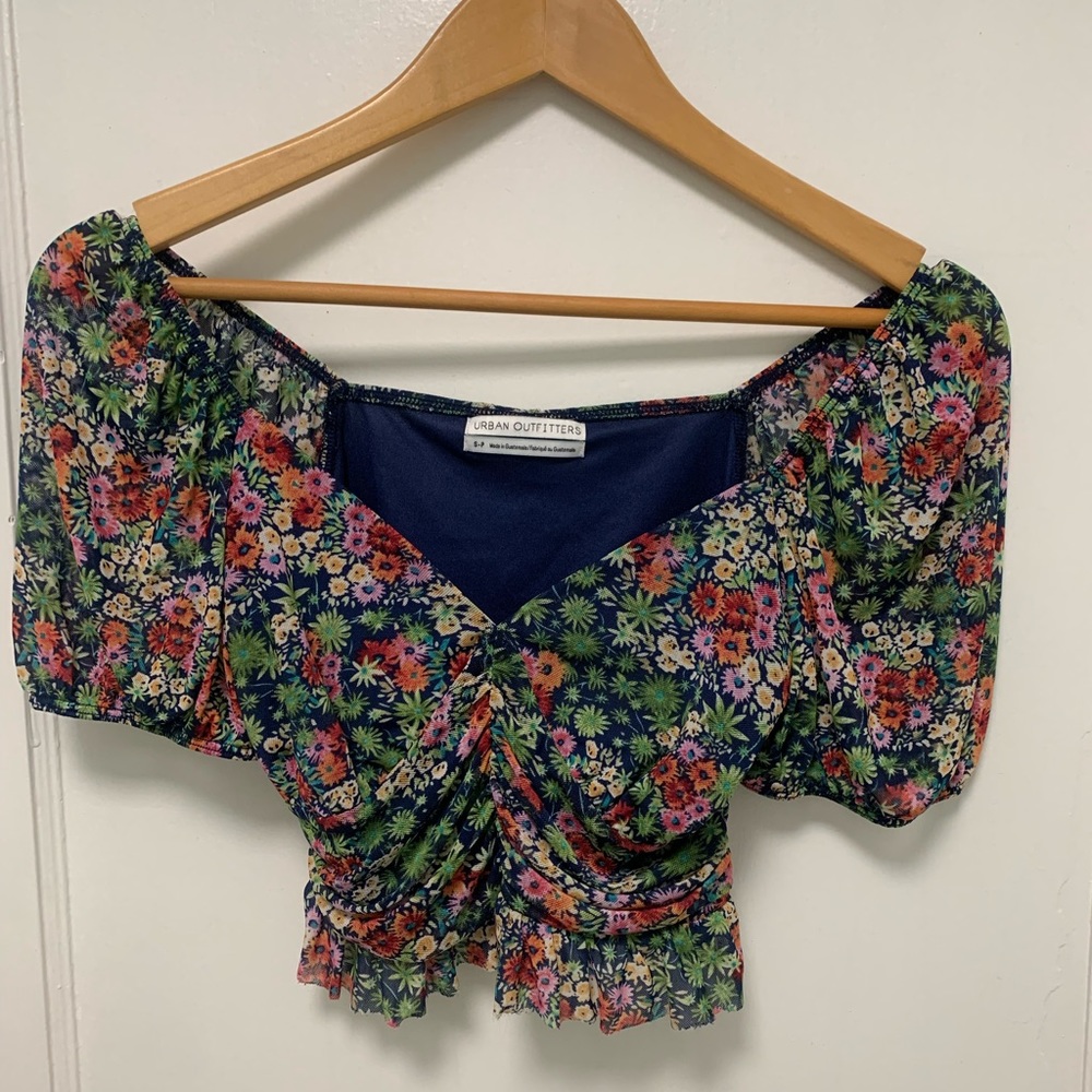 Floral Urban Outfitters Short Sleeve Blouse
